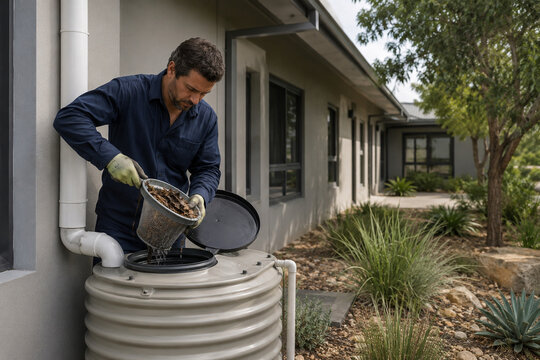 Cleaning a Rainwater Tank Filter at a Small Clinic