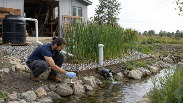 Constructed Wetland Treating Water From a Small Workshop