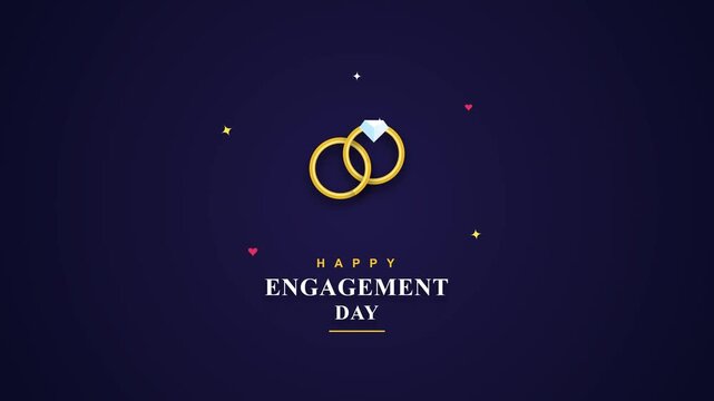 Golden Rings Interlocking and Sparkling on Dark Purple Background