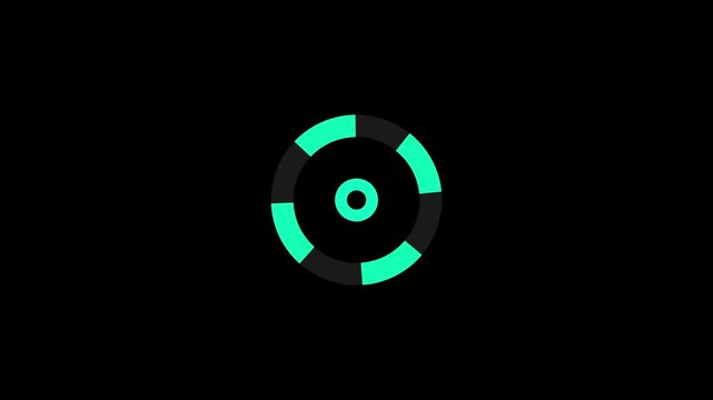 Glowing blue data refresh animation, rotating circular progress bar with pulsing center, seamless loop, symbolizing loading, data processing, and technology  4K video.