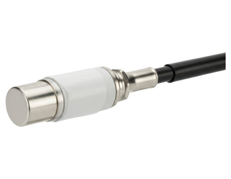 Industrial inductive proximity sensor probe for automation systems with transparent background