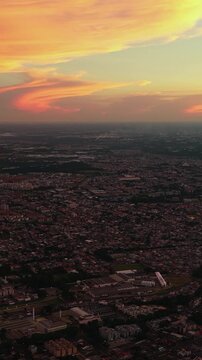 Rich sunset colors painting the skyline of Curitiba Parana, Parana, Brazil