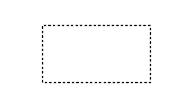 Dotted line rectangle frame animation on white background. Animation of a dotted line path from left to right point. border frame dotted line animation isolated.4K Dotted line rectangle