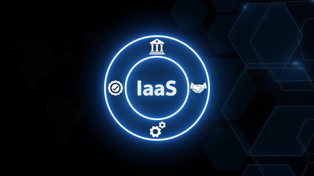 Iaa s infrastructure as a service concept with glowing digital and network connectivity animation iaas