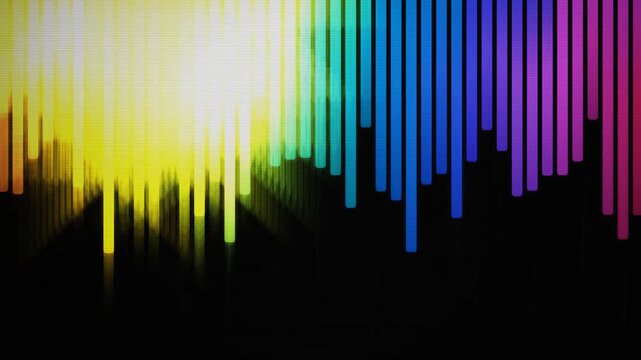 Vibrant rainbow audio equalizer bars