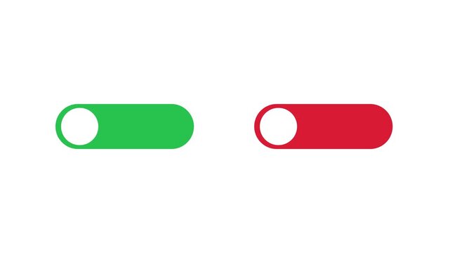 Yes no icon. On off switch vector set. Green yes icon. Red no icon. Green on sign set. Motion graphics of verified concept