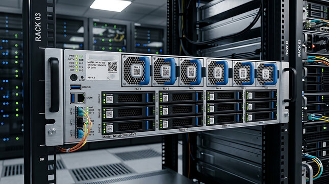 Photorealistic Open Rack ORV2 Compliant AI Server 19 Inch Chassis Hot Swap Fans Data Center Hardware