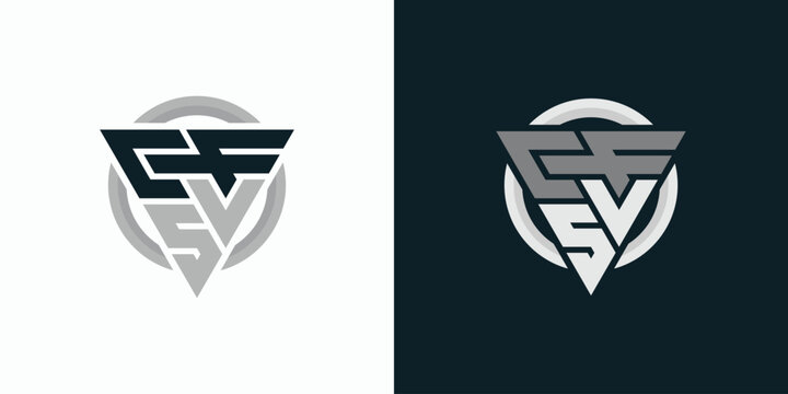 Modern CF SV Monogram Logo Design.
