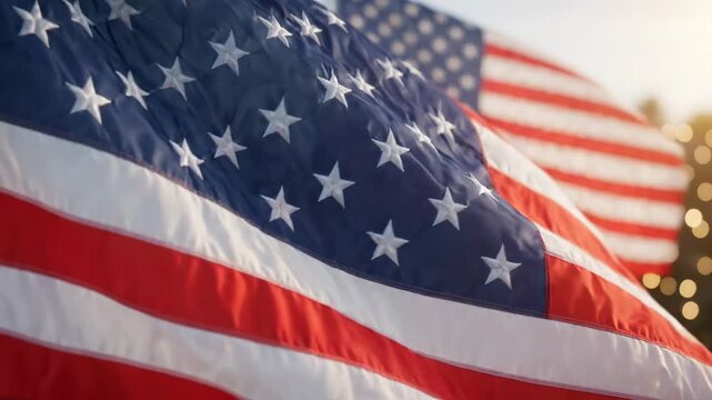 American flag waving in the wind