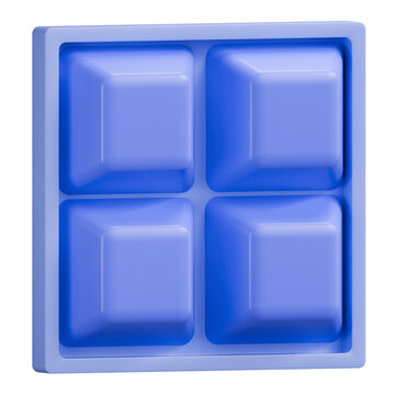 3D Blue Dashboard Menu Icon with Four Squares