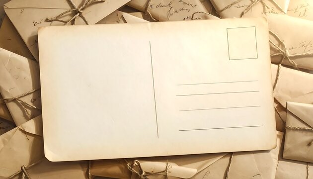 Blank vintage postcard with envelopes