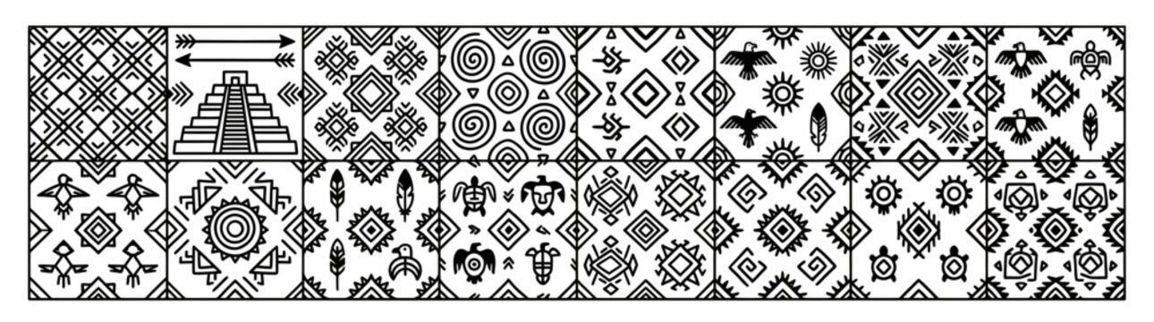 Tribal Geometric Patterns and Symbols Collection