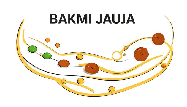 Colorful traditional Indian sweet dish bakmi jauja.
