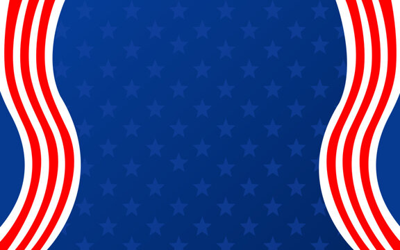 Features a united states flag pattern with a blue field, white stars, and red and white wavy stripes. Suitable for patriotic designs.