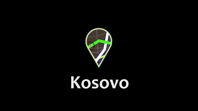 Kosovo, GPS Navigation, Map Pin, Digital Location Marker Icon