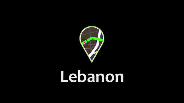 Lebanon Location Icon, GPS Navigation, Map Pin, Digital Marker.