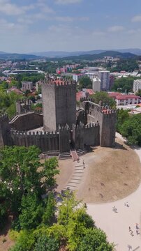 Aerial View of Castelo de Guimaraes, Guimaraes, Portugal