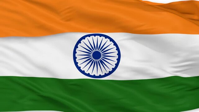 Indian flag waving in the wind