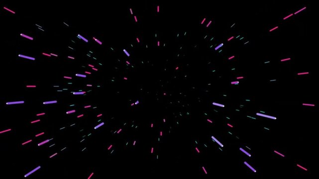 Neon Hyperspace Starfield Tunnel Background