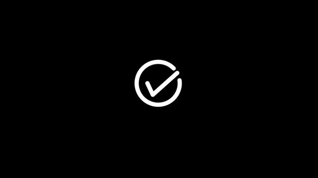 check mark tick icon  checkmark symbol for success, approval  animation, yes icon, check mark verified symbol for choice, approved tick mark flat style