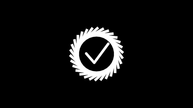 check mark tick icon  checkmark symbol for success, approval  animation, yes icon, check mark verified symbol for choice, approved tick mark flat style