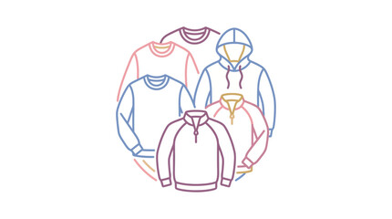 Hoodies and sweatshirts clothing apparel. © siska