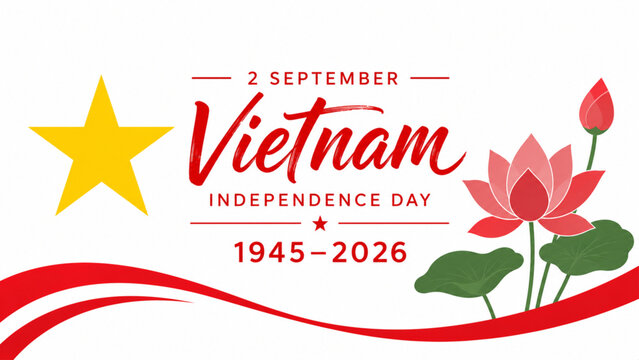 Vietnam National Day Celebration Honoring Independence and Cultural Heritage. Vector Illustration.