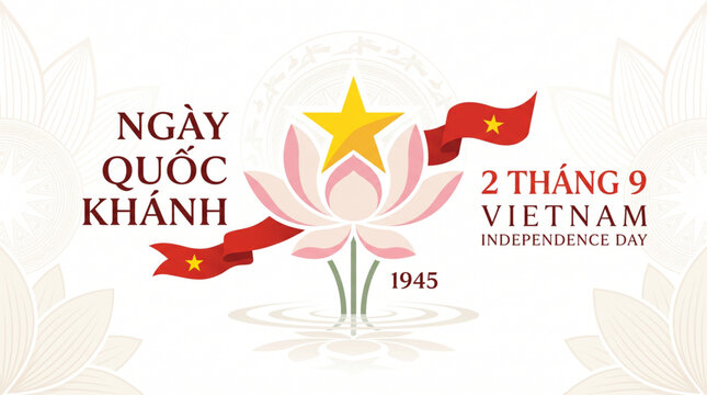 Vietnam National Day Celebration Honoring Independence and Cultural Heritage. Vector Illustration.