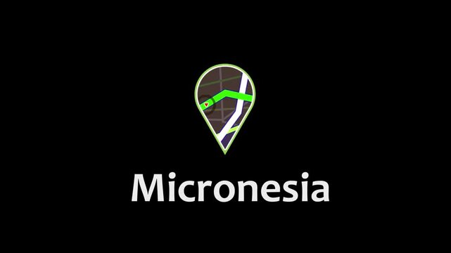 Micronesia Location Icon, GPS Navigation, Map Pin, Digital Marker.