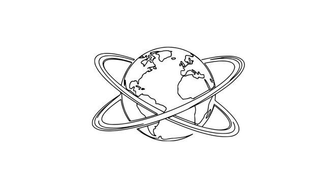 Global Network Orbiting Earth Icon