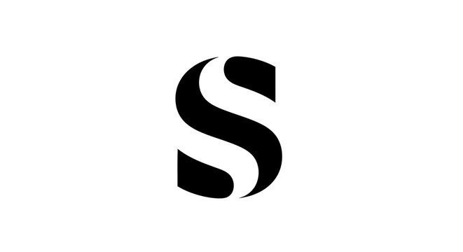 Minimalist Black and White Letter S Logo Design on White Background.