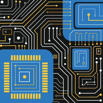 Abstract tech background of circuit patterns, chip design. Digital board ,electronic, Digital technology