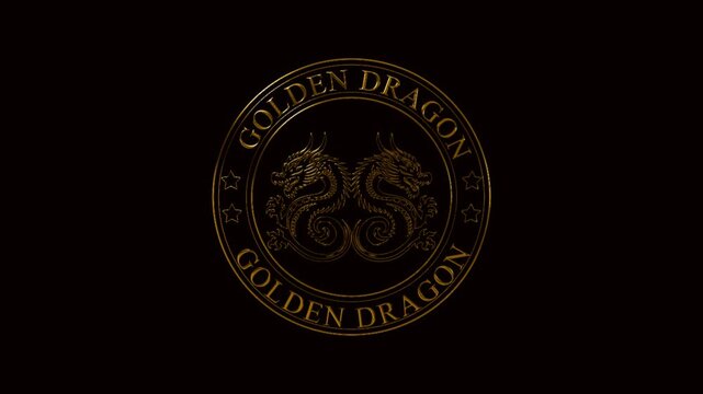 gold coin with dragon symbol on the alpha channel background