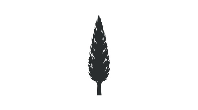 Detailed silhouette of a pine tree.