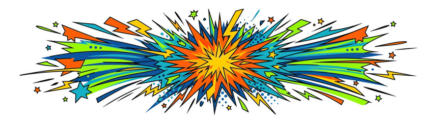Energetic Burst of Colorful Explosions and Stars © Endang