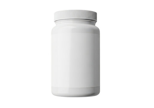 Blank white plastic container jar for cosmetic or supplement packaging