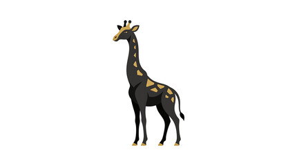 Fototapeta premium Illustration of a tall giraffe with artistic golden spots.