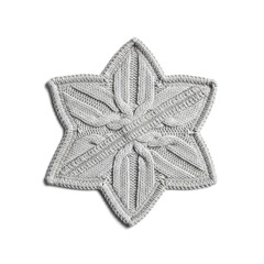 Fototapeta premium Grey Flower Shaped Quilted Embroidered Patch Textile Motif