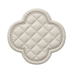 Fototapeta premium Quilted White Scalloped Patch Decorative Apparel Ornament