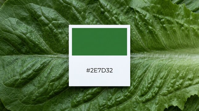 Green leaf texture with color palette