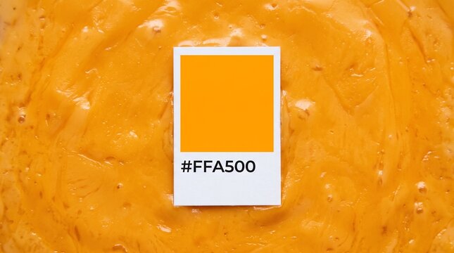 Orange color swatch with hex code