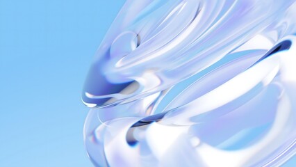 Obraz premium azure shard on light background for cover design, in a glass shape liquid wave