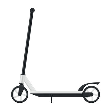 Illustration of an electric folding scooter on a white background, for convenient transportation around the city.