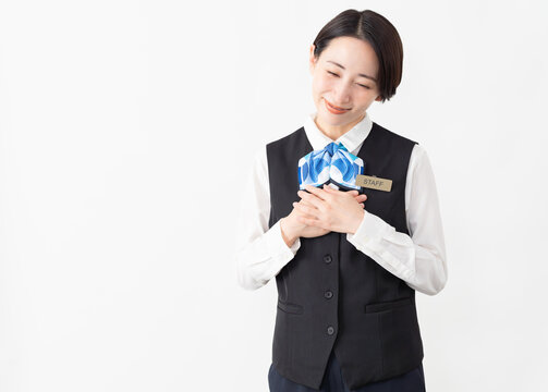 制服を着た受付係の女性　ジョブイメージ
