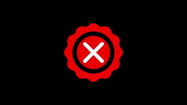 Red wrong decline sign circle white cross icon suitable for healthcare logos, medical websites, and apps with a simplistic design approach.