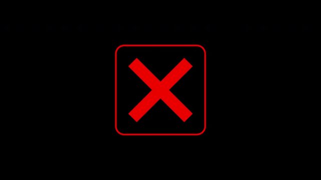 Red wrong decline sign. Suitable for graphic design projects needing a vibrant and eyecatching element such as posters, banners, logos, and social media graphics.