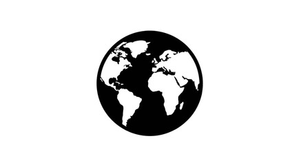 Fototapeta premium Vector illustration of black and white globe icon on a transparent background