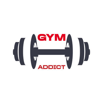 GYM addict tshirt vector logo design and fitness club symbol template