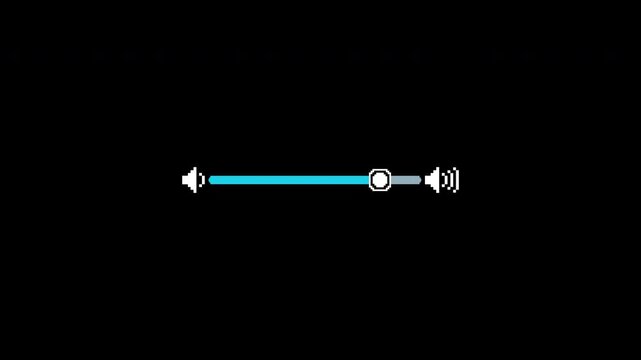 Animation volume slider control icon for music apps, media players, websites. Perfect for audio control settings in user interfaces. Adjust levels easily.