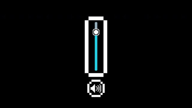 Animation volume slider control adjustment slider bar icon for audio control interface design projects. Perfect for tech, web, and digital concepts.